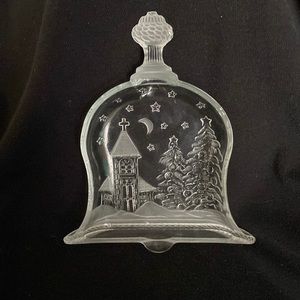 VTG 7” Bell of Christmas - Frosted Crystal Plate